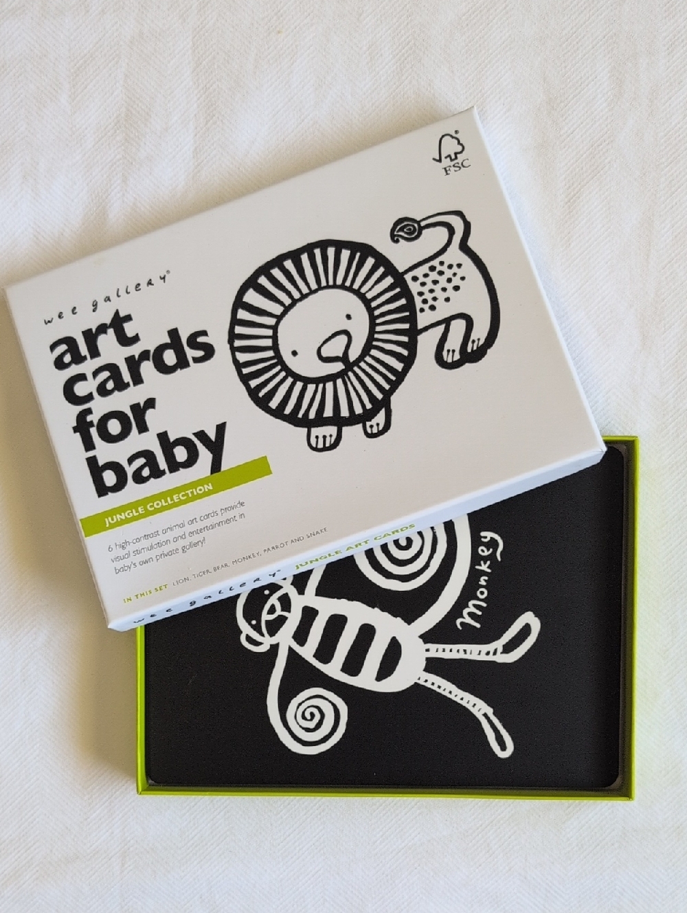 wee gallery art cards for baby jungle animals high contrast infant - Picture 10 of 11